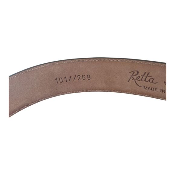 Retta Wolff Belt Hand Crafted in Italy Ligator Croc Leather Dark Brown Large 36 - Picture 5 of 16